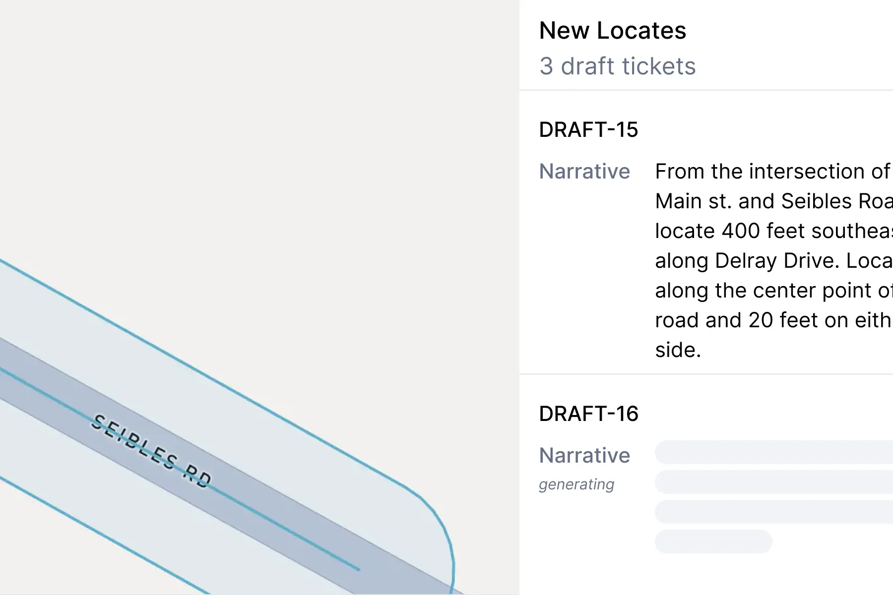 Locates interface screenshot